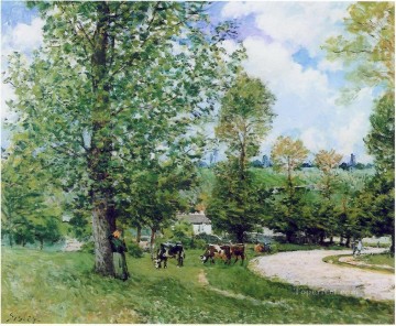  1875 Galerie - Alfred Sisley Kuh Weide in der Nähe von Louveciennes 1875